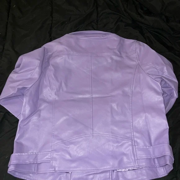 BNWT lavender faux leather moto jacket 1X $40 - Picture 5 of 6
